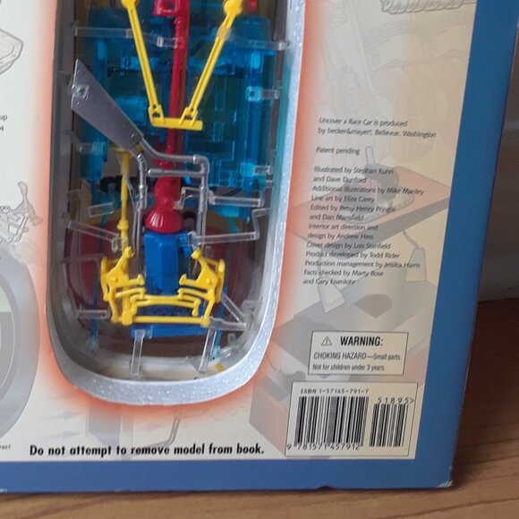 Model Engine 'Uncover A Race Car' 3 Dimensional Book  RARE - Picture 7 of 12